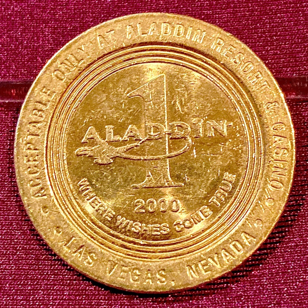 Aladdin Las Vegas $1 Gold Game Coin 2000